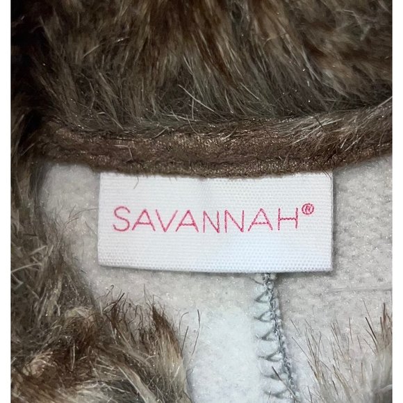 Baby Girl’s Gray Brown Faux Fur Winter Poncho Cape Jacket Size 12 Months - Picture 4 of 5